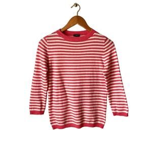 Talbots Coral Striped Wool Sweater Size Small Petite